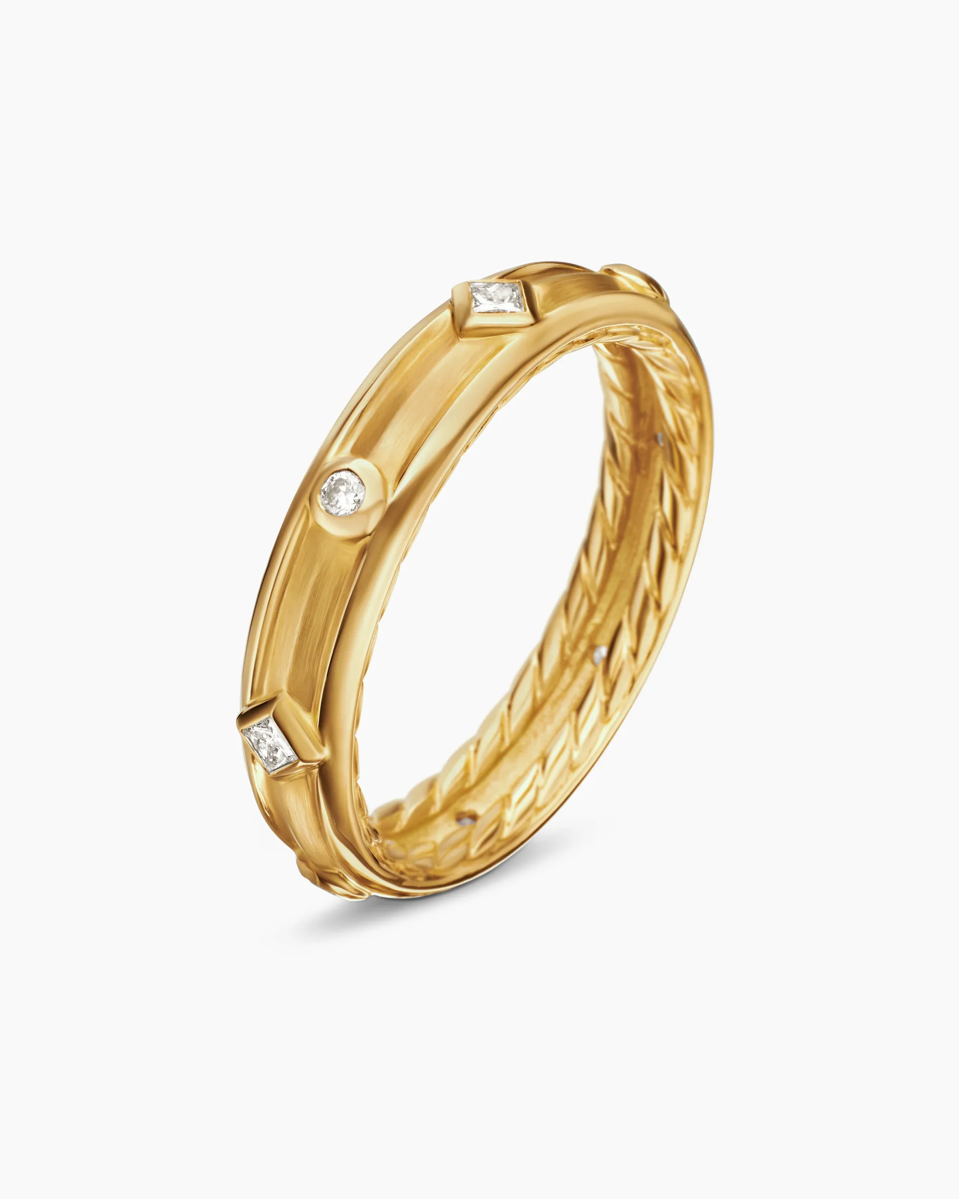 Modern Renaissance® Band Ring 18K Yellow Gold with Diamonds, 4mm