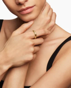 Modern Renaissance® Band Ring 18K Yellow Gold with Diamonds, 4mm