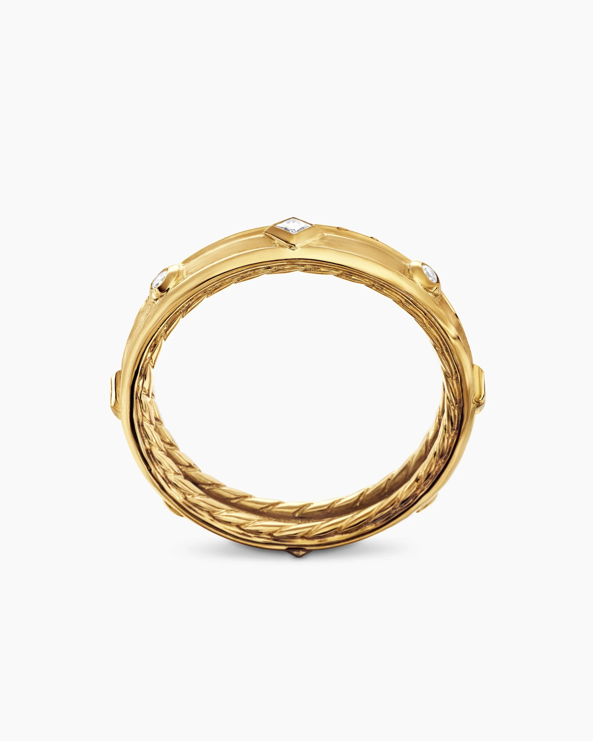 Modern Renaissance® Band Ring 18K Yellow Gold with Diamonds, 4mm