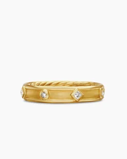 Modern Renaissance® Band Ring 18K Yellow Gold with Diamonds, 4mm
