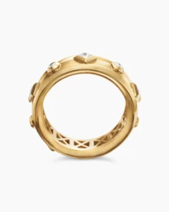 Modern Renaissance® Band Ring 18K Yellow Gold with Diamonds, 6.6mm