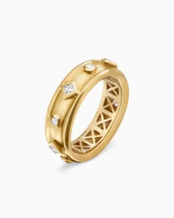 Modern Renaissance® Band Ring 18K Yellow Gold with Diamonds, 6.6mm