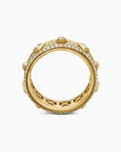 Modern Renaissance® Band Ring 18K Yellow Gold with Diamonds, 6.6mm