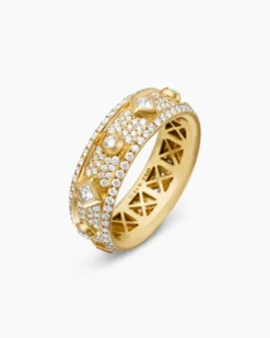 Modern Renaissance® Band Ring 18K Yellow Gold with Diamonds, 6.6mm