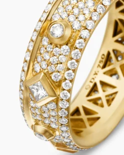 Modern Renaissance® Band Ring 18K Yellow Gold with Diamonds, 6.6mm