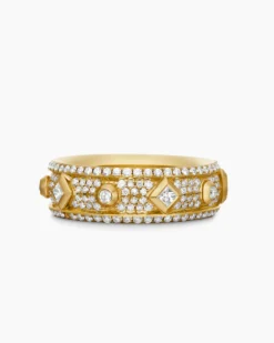 Modern Renaissance® Band Ring 18K Yellow Gold with Diamonds, 6.6mm