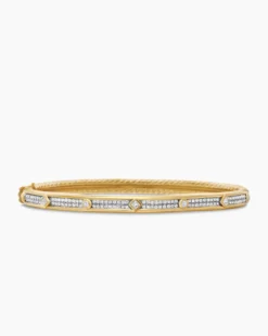 Modern Renaissance® Bangle Bracelet 18K Yellow Gold with Full Pavé Diamonds, 4.5mm