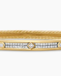 Modern Renaissance® Bangle Bracelet 18K Yellow Gold with Full Pavé Diamonds, 4.5mm