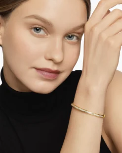 Modern Renaissance® Bangle Bracelet 18K Yellow Gold with Full Pavé Diamonds, 4.5mm