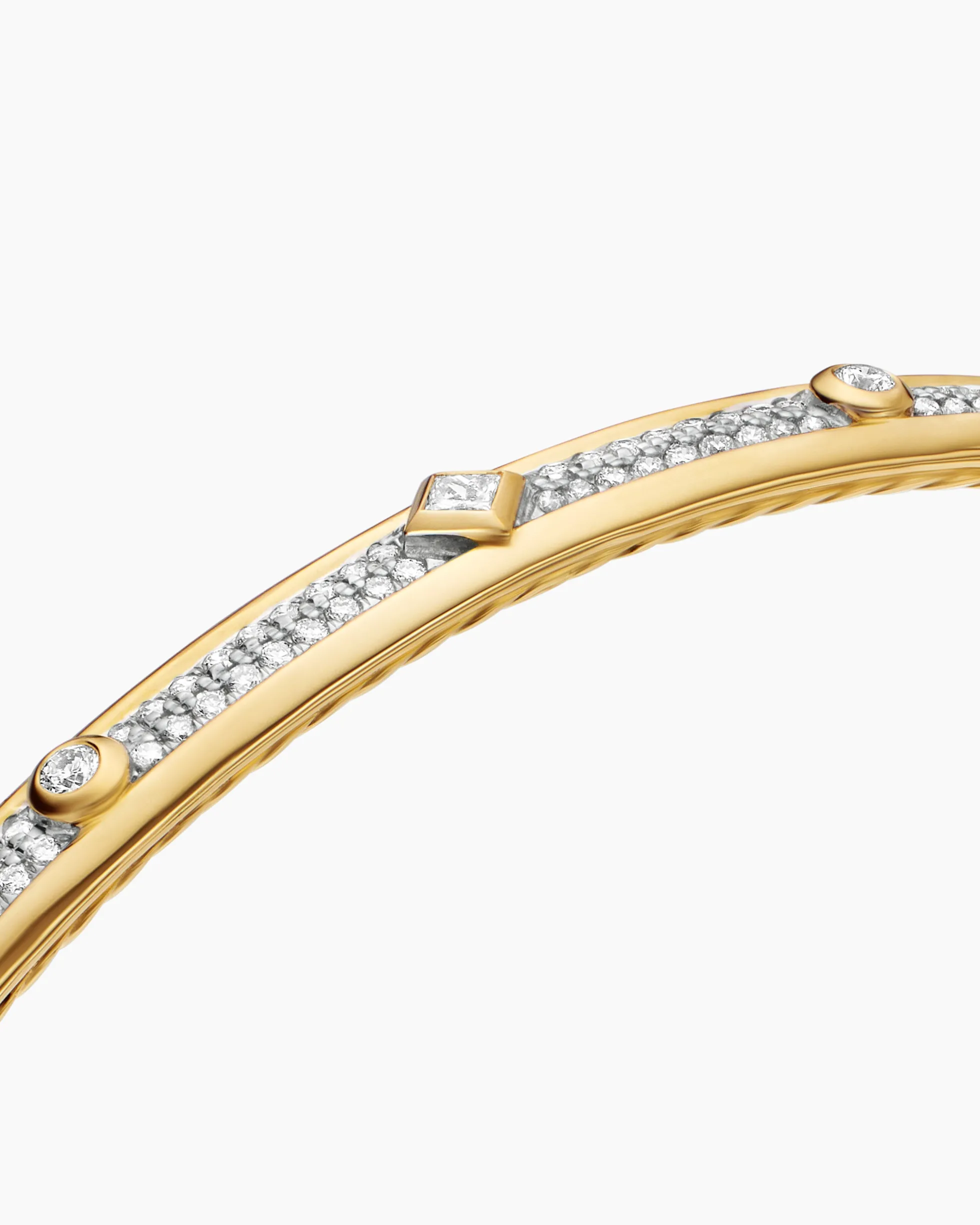 Modern Renaissance® Bangle Bracelet 18K Yellow Gold with Full Pavé Diamonds, 4.5mm