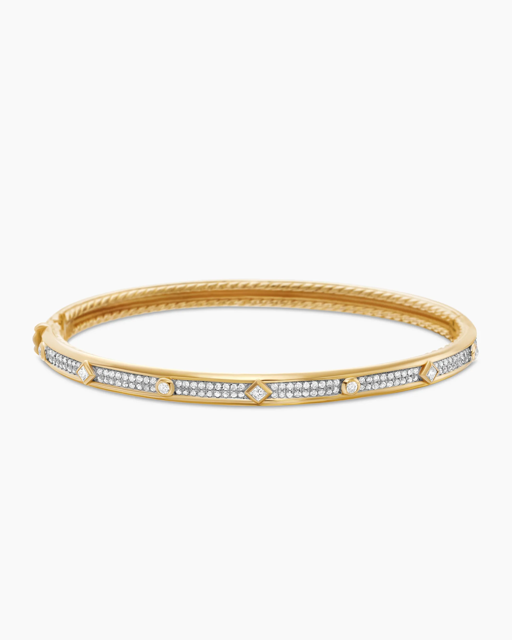 Modern Renaissance® Bangle Bracelet 18K Yellow Gold with Full Pavé Diamonds, 4.5mm