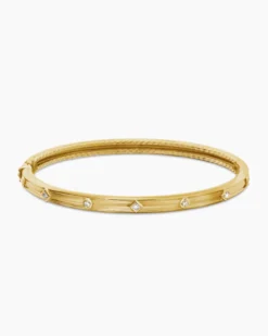 Modern Renaissance® Bangle Bracelet 18K Yellow Gold with Diamonds, 4.5mm