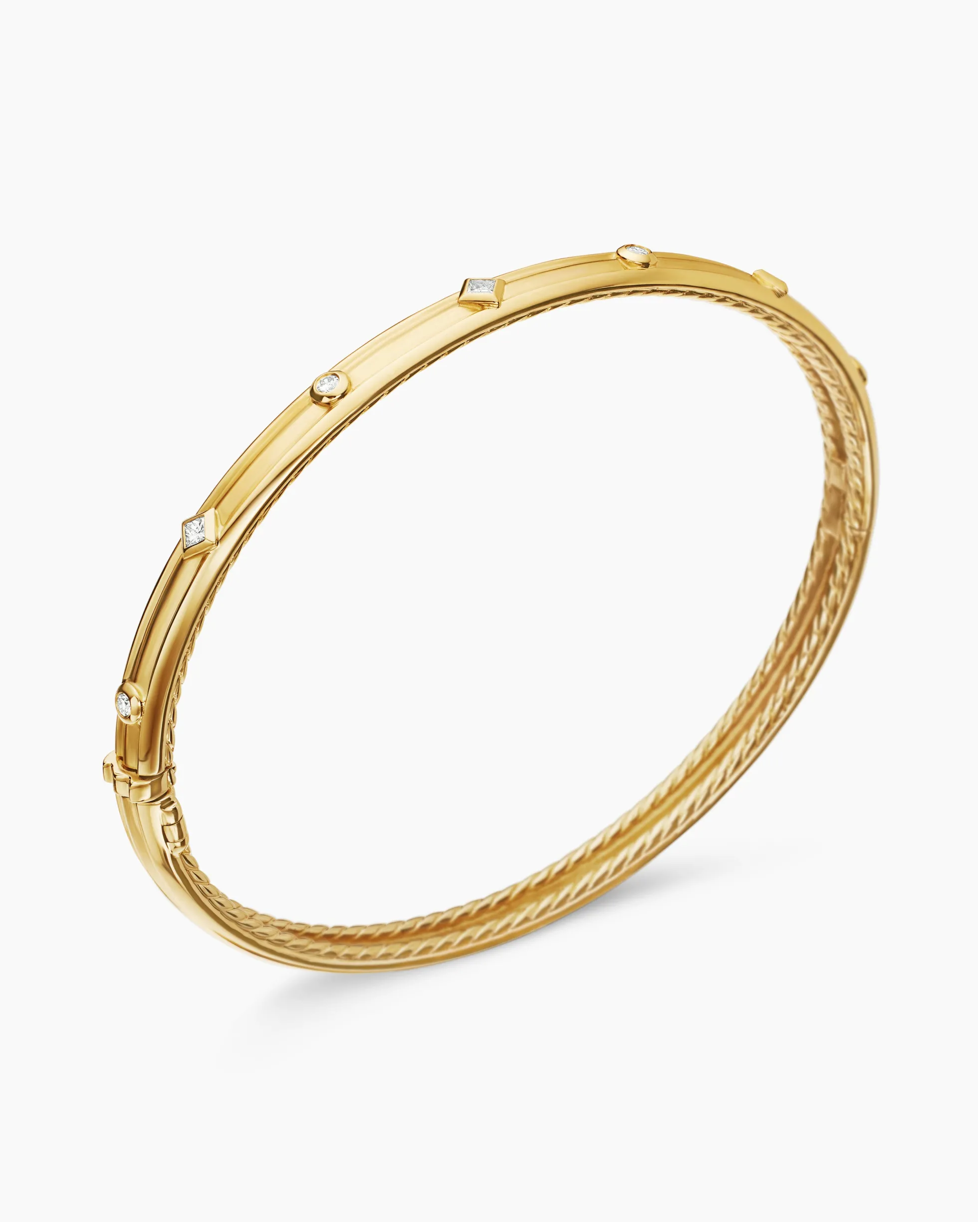 Modern Renaissance® Bangle Bracelet 18K Yellow Gold with Diamonds, 4.5mm
