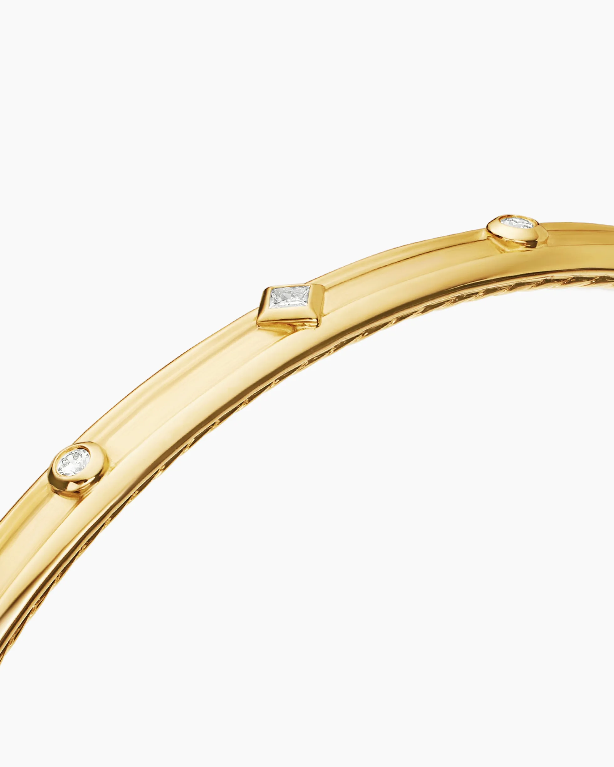 Modern Renaissance® Bangle Bracelet 18K Yellow Gold with Diamonds, 4.5mm