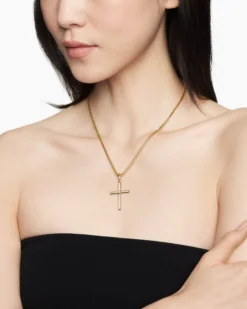 Modern Renaissance® Cross Pendant 18K Yellow Gold with Diamonds, 34mm
