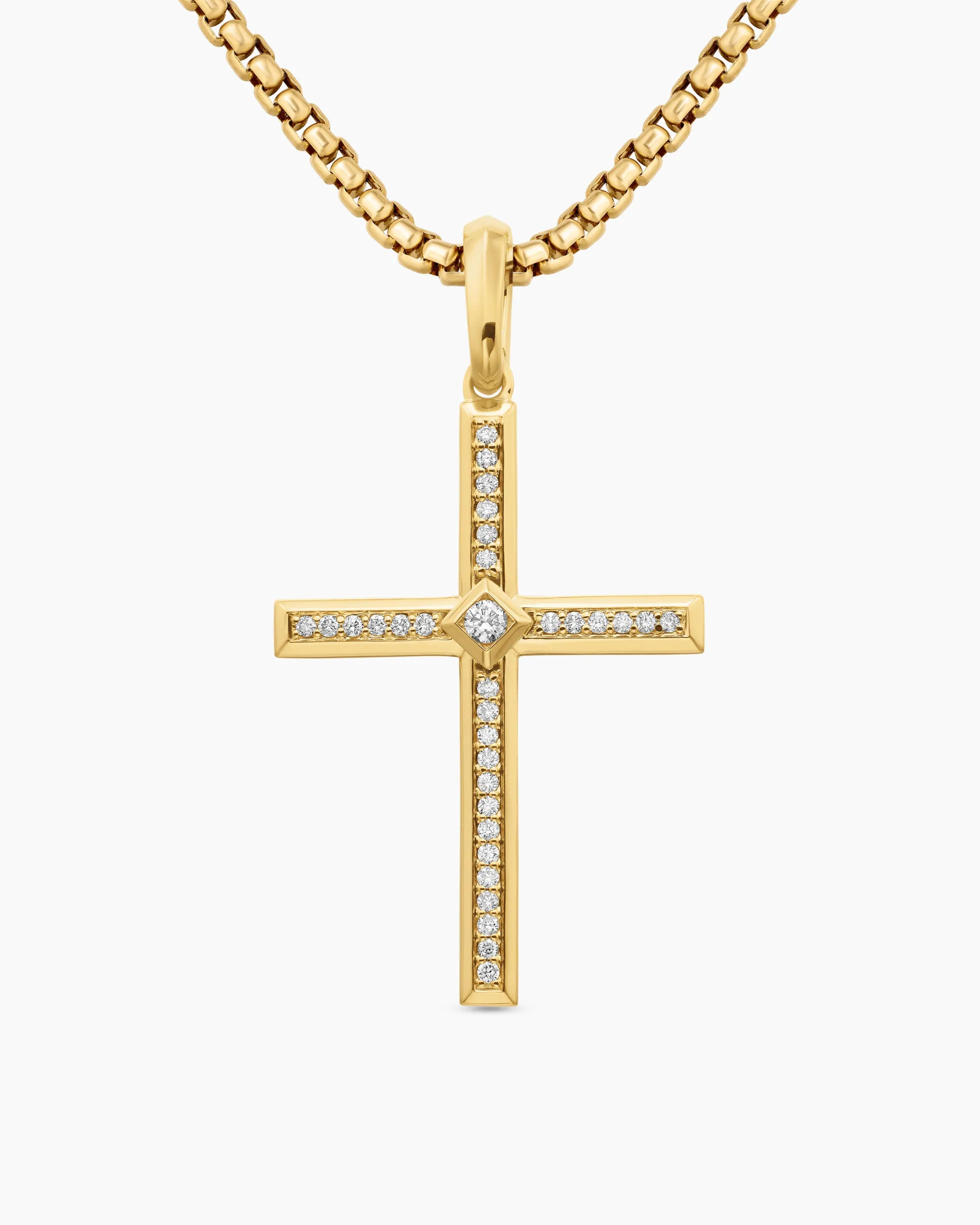Modern Renaissance® Cross Pendant 18K Yellow Gold with Diamonds, 34mm
