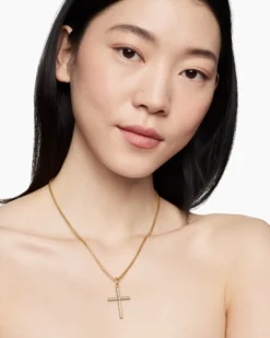 Modern Renaissance® Cross Pendant 18K Yellow Gold with Diamonds, 34mm