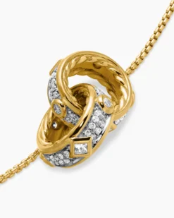 Modern Renaissance® Double Pendant Necklace 18K Yellow Gold with Diamonds, 16.4mm