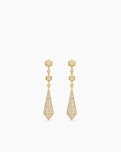 Modern Renaissance® Drop Earrings 18K Yellow Gold with Diamonds, 30mm