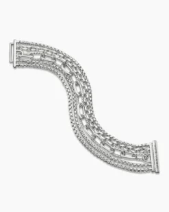 Multi Row Chain Bracelet Sterling Silver, 29mm