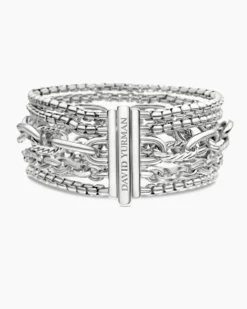 Multi Row Chain Bracelet Sterling Silver, 29mm