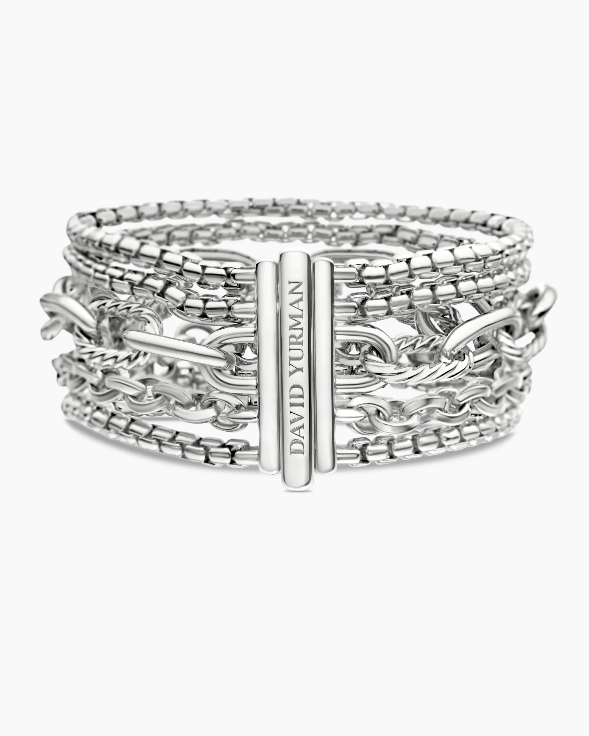 Multi Row Chain Bracelet Sterling Silver, 29mm