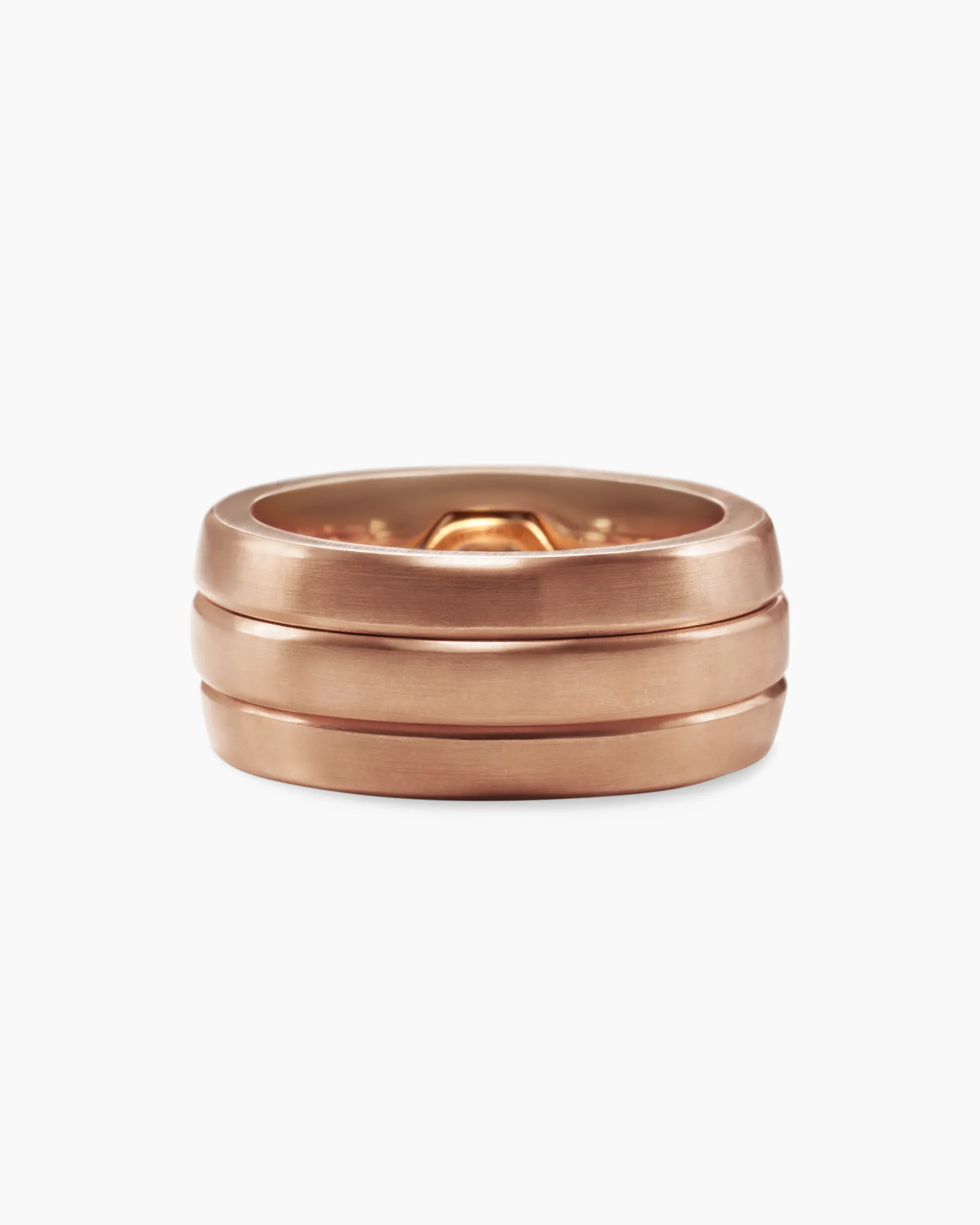 Nesting Band Ring 18K Rose Gold with Center Cognac Diamond, 10mm