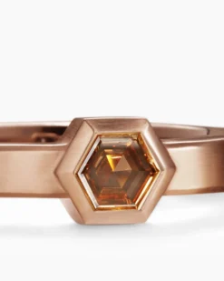 Nesting Band Ring 18K Rose Gold with Center Cognac Diamond, 10mm