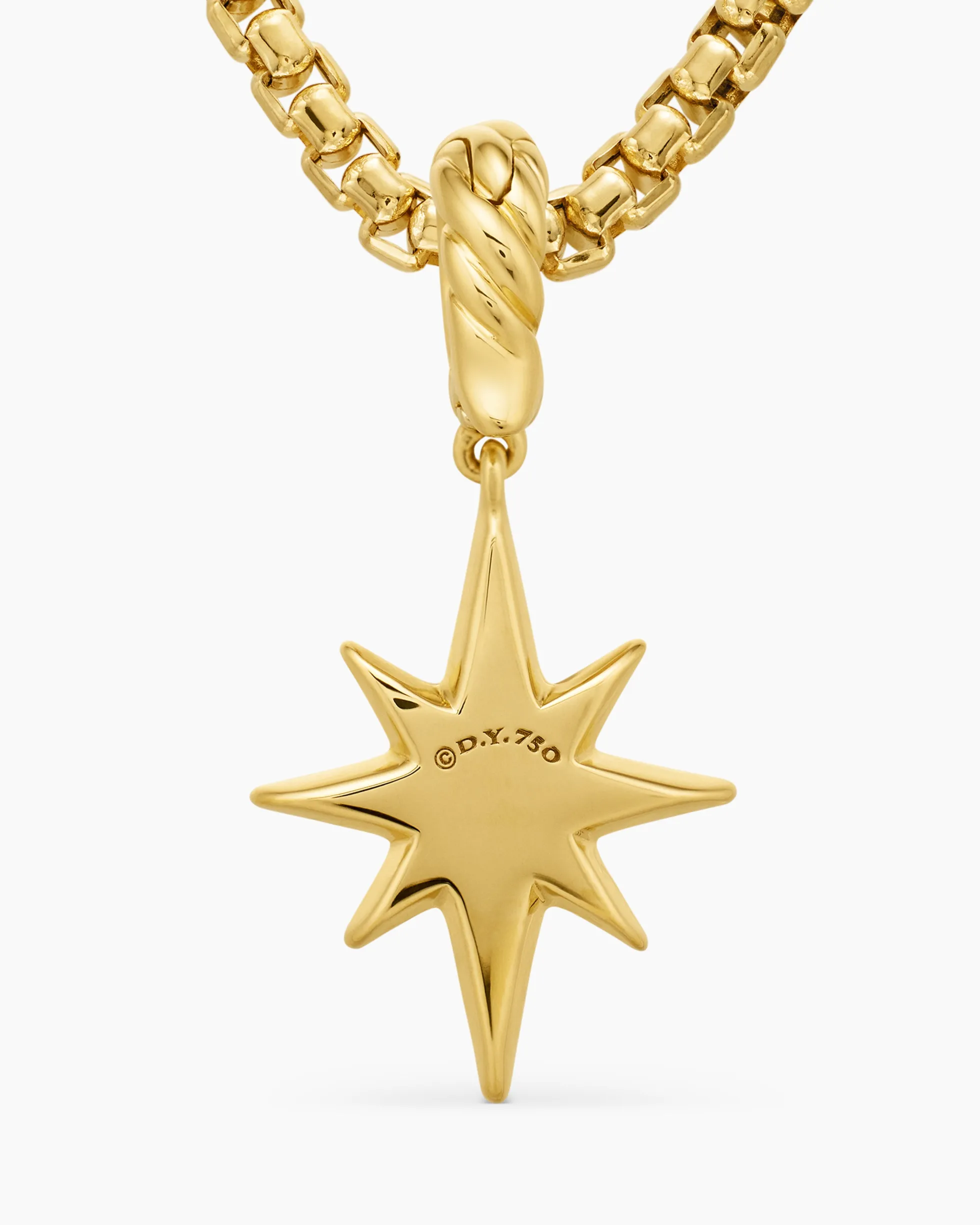 North Star Amulet 18K Yellow Gold with Diamonds, 15mm
