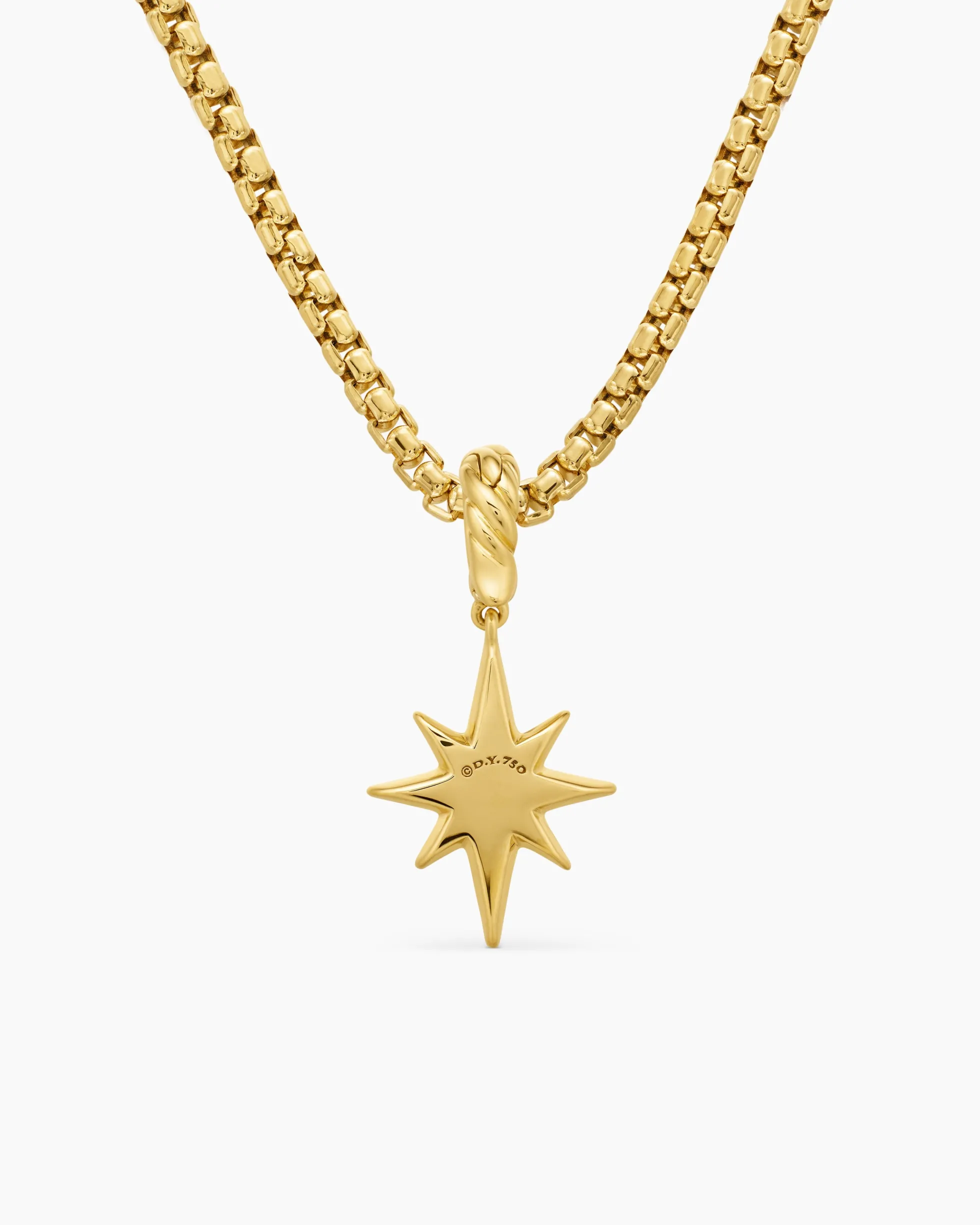 North Star Amulet 18K Yellow Gold with Diamonds, 15mm