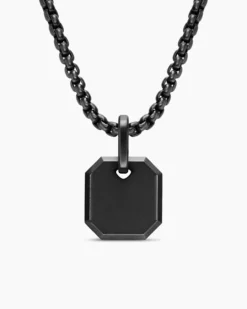 Octagonal Amulet Black Titanium, 15mm