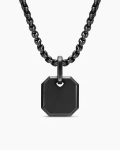 Octagonal Amulet Black Titanium, 15mm