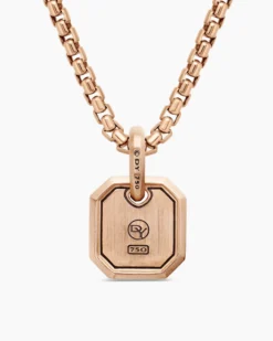 Octagonal Amulet 18K Rose Gold with Cognac Diamonds, 15mm