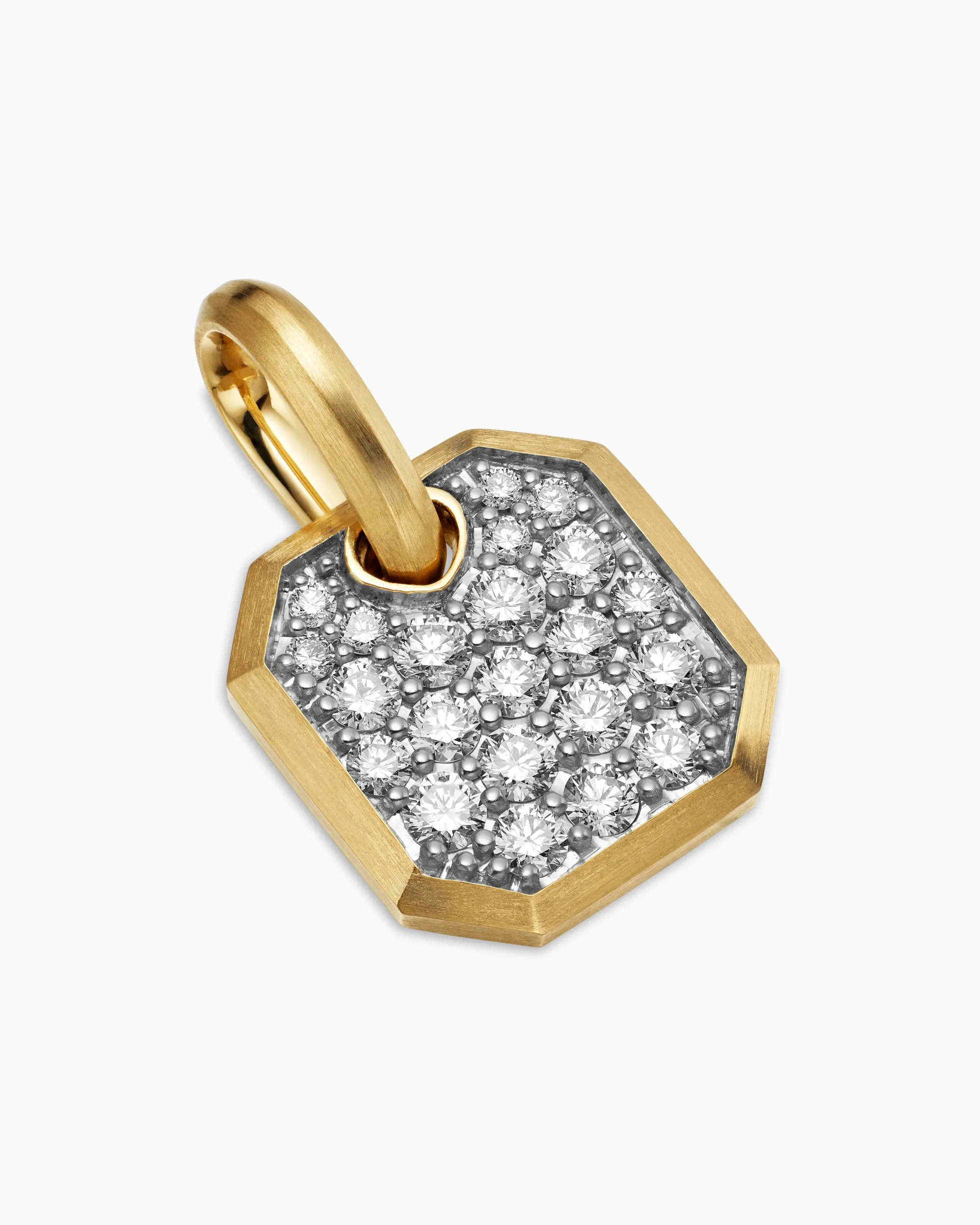 Octagonal Amulet 18K Yellow Gold with Diamonds, 15mm