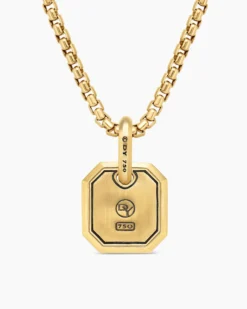 Octagonal Amulet 18K Yellow Gold with Diamonds, 15mm