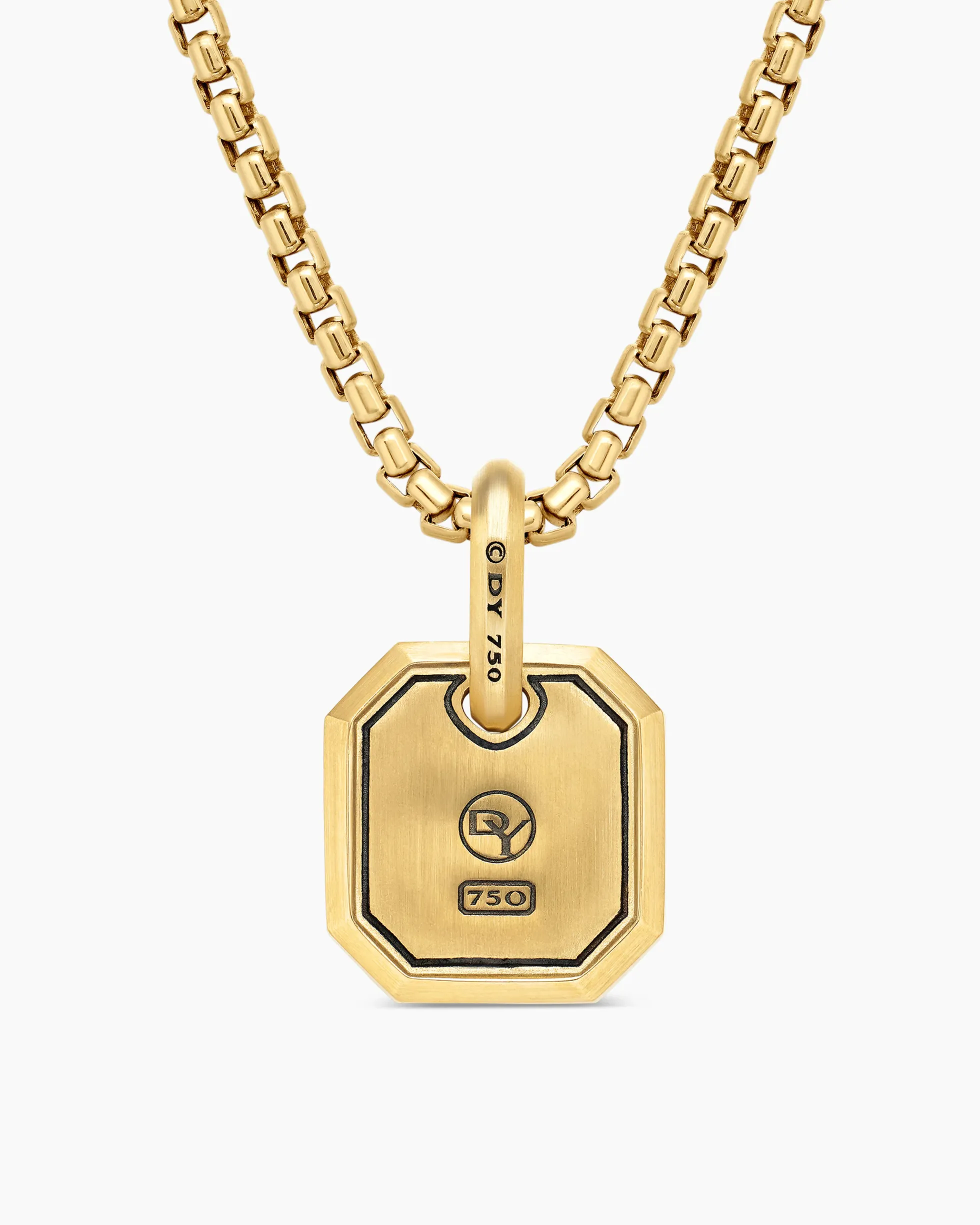 Octagonal Amulet 18K Yellow Gold with Diamonds, 15mm