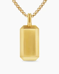 Octagonal Tag 18K Yellow Gold with Diamonds, 27mm