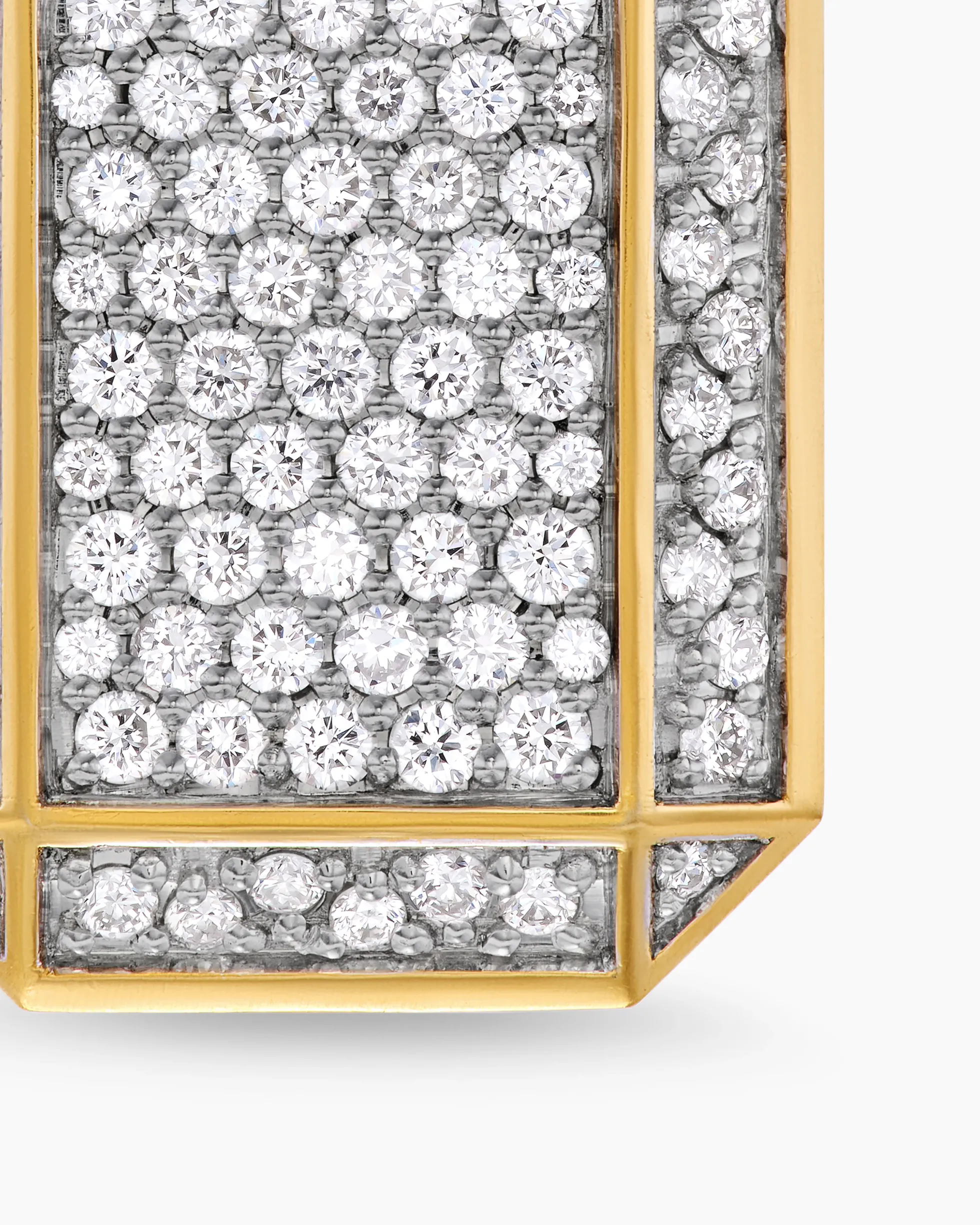 Octagonal Tag 18K Yellow Gold with Diamonds, 27mm