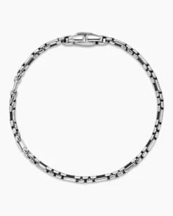 Open Station Box Chain Bracelet Sterling Silver, 3mm