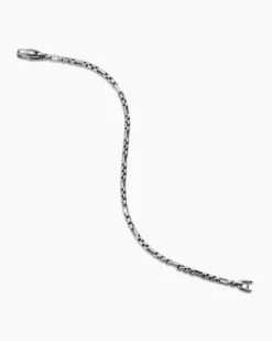Open Station Box Chain Bracelet Sterling Silver, 3mm