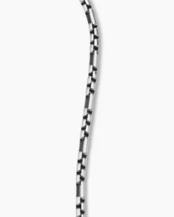 Open Station Box Chain Bracelet Sterling Silver, 3mm