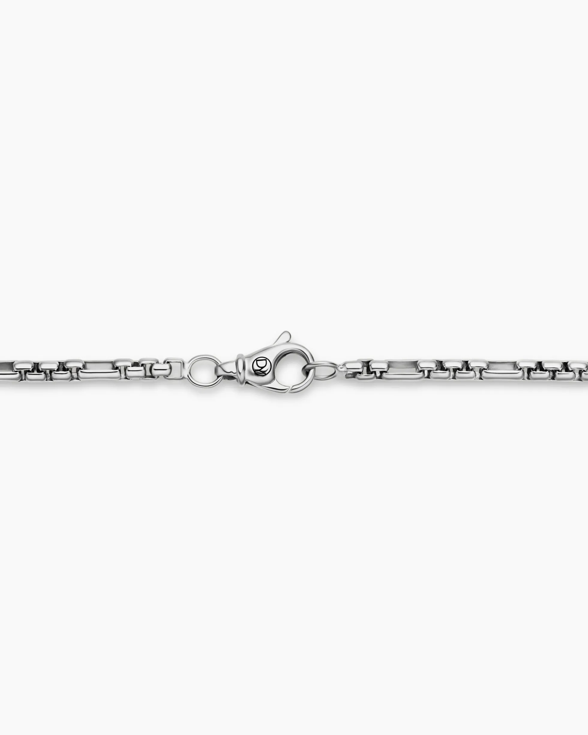 Open Station Box Chain Necklace Sterling Silver, 3mm