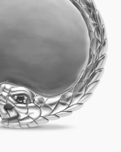 Ouroboros Amulet Sterling Silver with Black Diamonds, 25mm