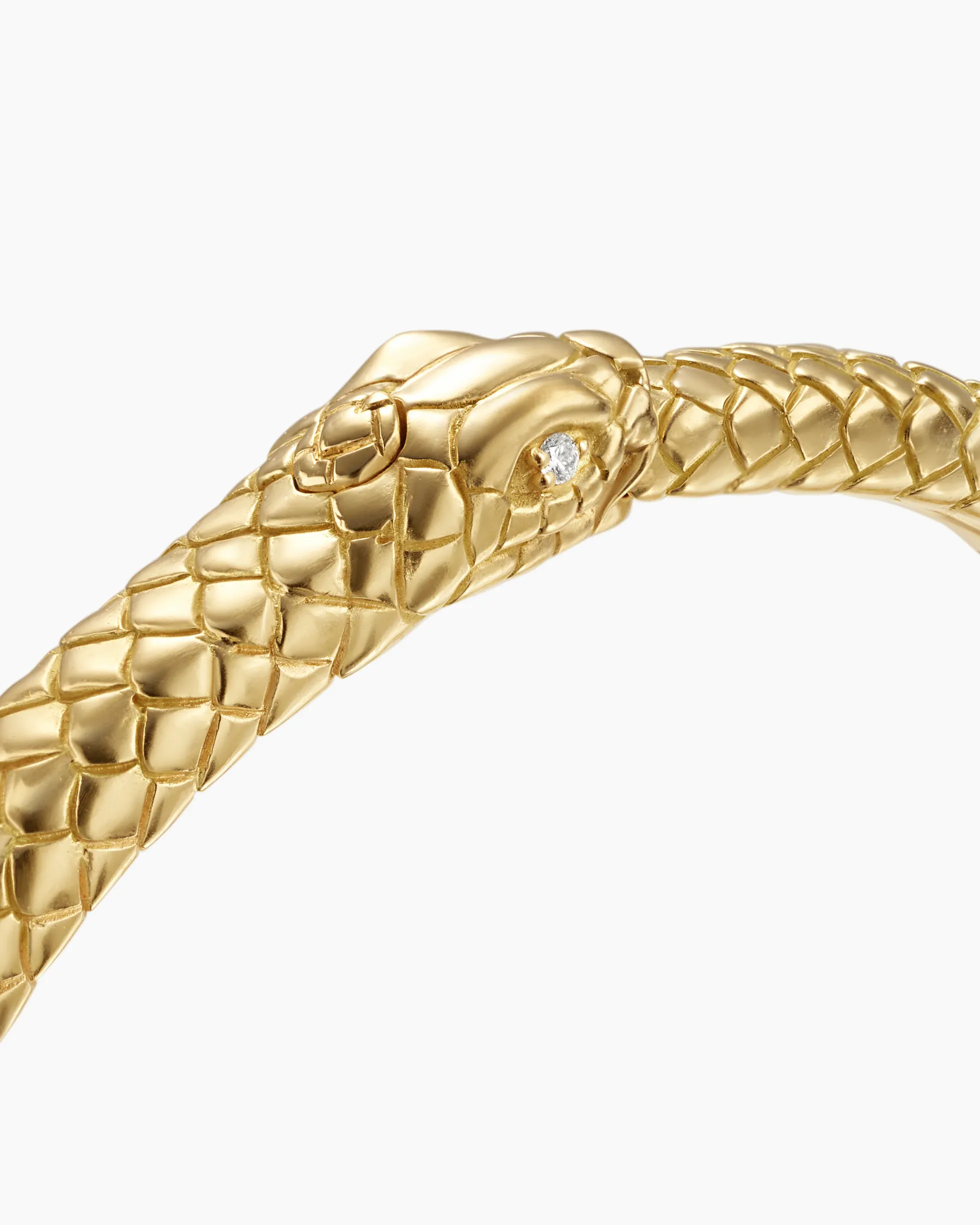 Ouroboros Bracelet 18K Yellow Gold with Diamonds, 8mm