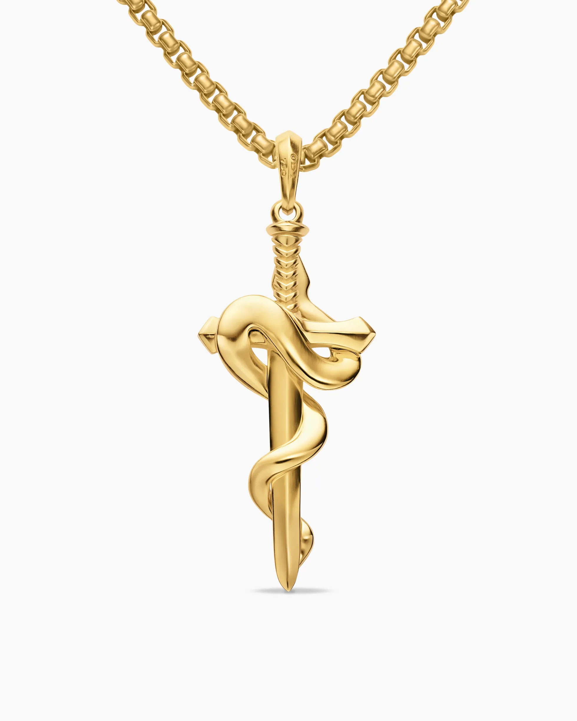 Ouroboros Snake Amulet 18K Yellow Gold with Emerald and Diamonds, 48mm