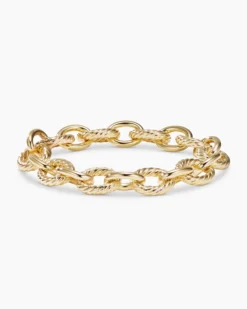 Oval Link Chain Bracelet 18K Yellow Gold, 12mm