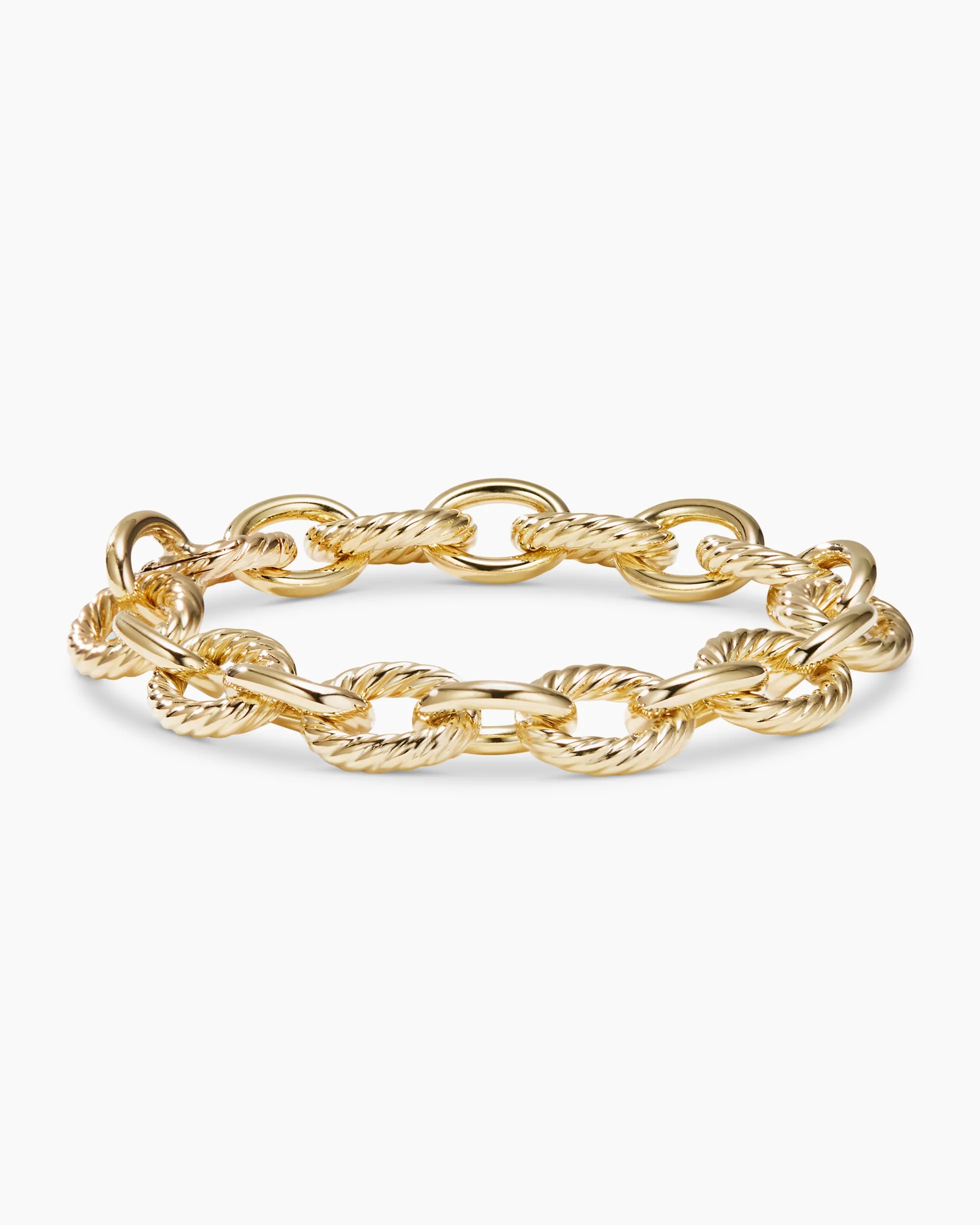 Oval Link Chain Bracelet 18K Yellow Gold, 12mm