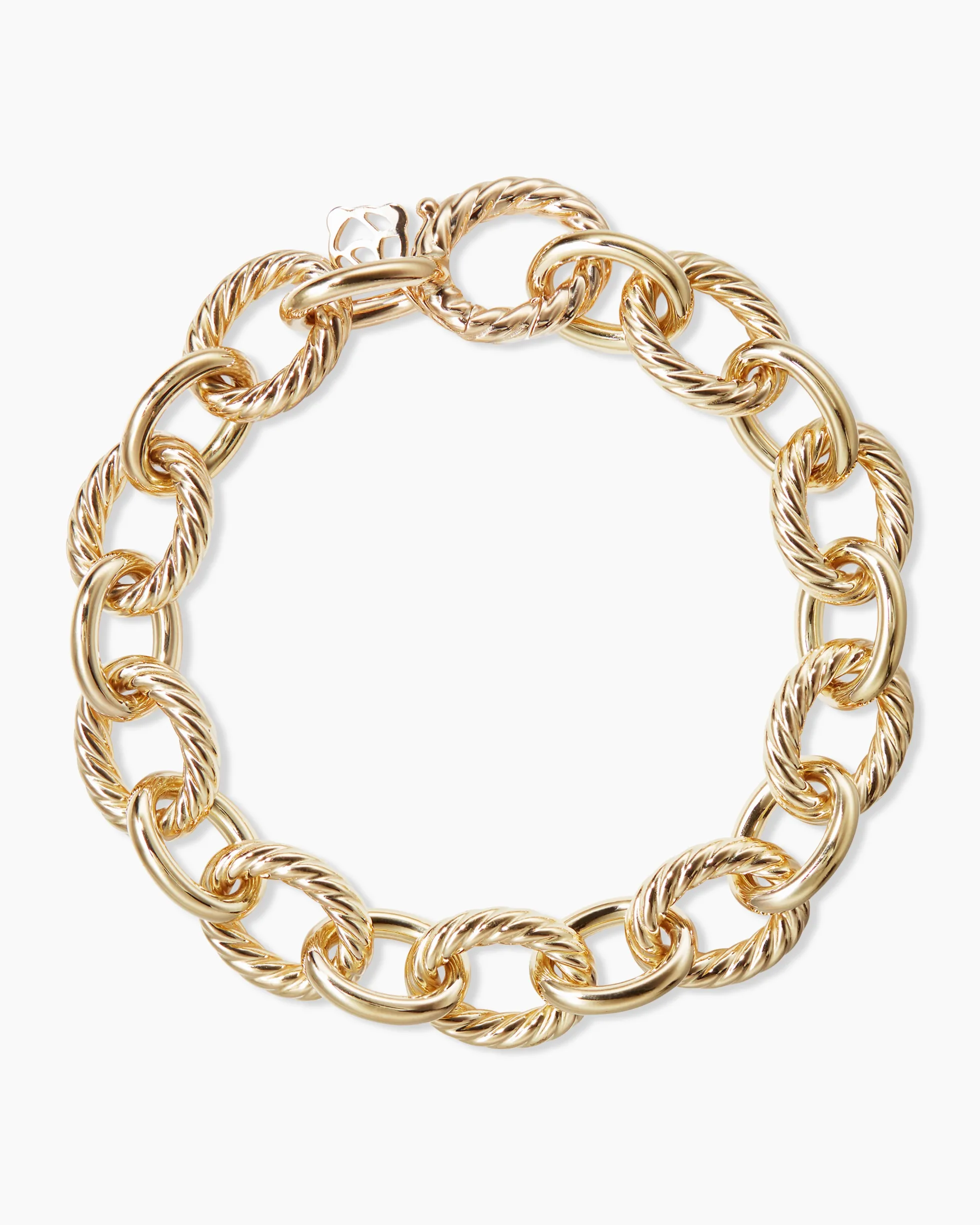 Oval Link Chain Bracelet 18K Yellow Gold, 12mm