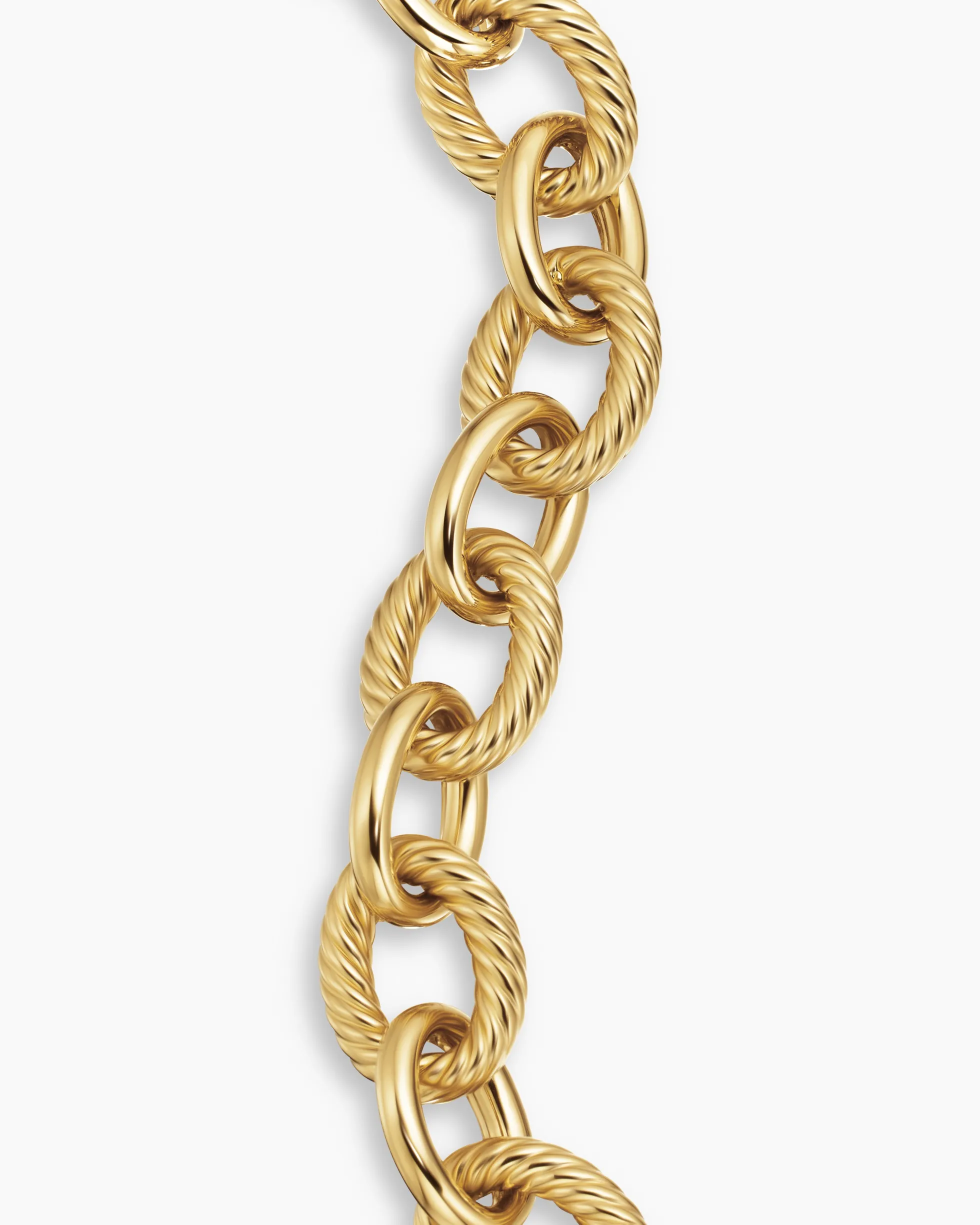 Oval Link Chain Bracelet 18K Yellow Gold, 17mm