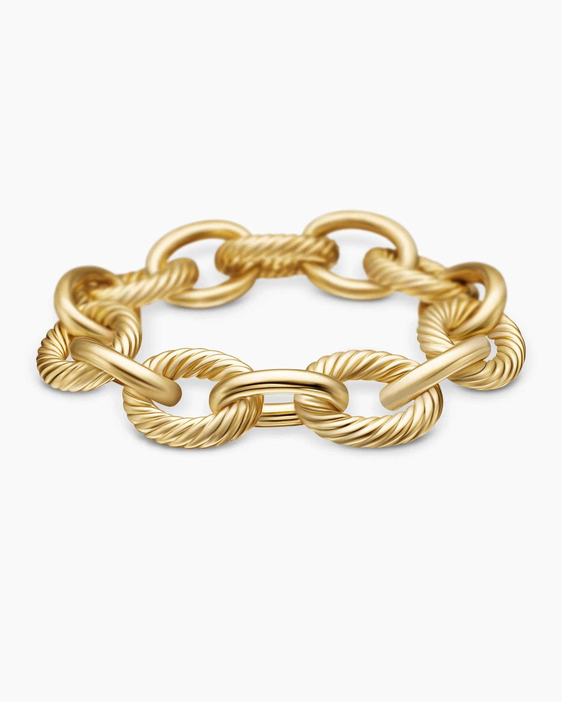 Oval Link Chain Bracelet 18K Yellow Gold, 17mm